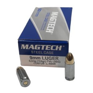 Municion Magtech 9MM 124 Gr Steel No Apta Para Recargar X50