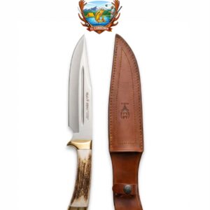 Cuchillo mueja javali cabo de ciervo largo total 35 cm / largo de hoja 23 cm