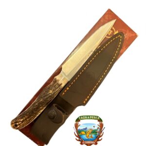 Cuchillo muela cabo de ciervo largo de hoja 14 cm