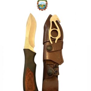 Cuchillo Buck modelo 498 con vaina y destripador con detalles