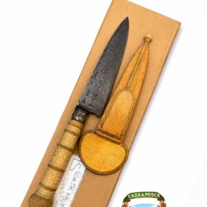 cuchillo luis de sigaudo hoja damasco sogueria y vaina por sigaudo guarda de plata