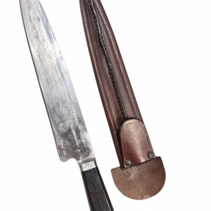 cuchillo cabo de ebano hoja arbolito largo de hoja 25 cm